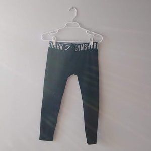 Gymshark Compression Leggings Spelled out Logo on Elastic Waistband Black Small